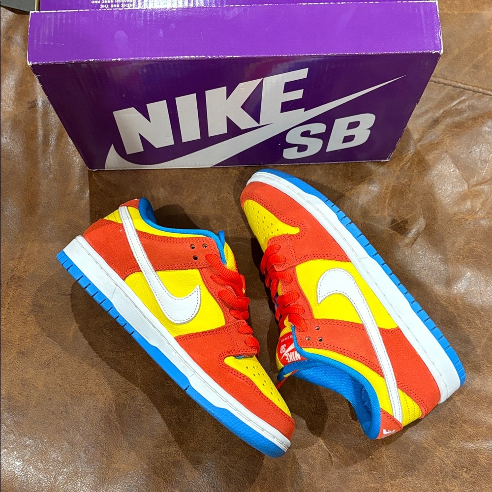 New Nike SB Dunk Low Bart Simpson SZ 4.5 Men/ 6 Women BQ6817-602 100% Authentic